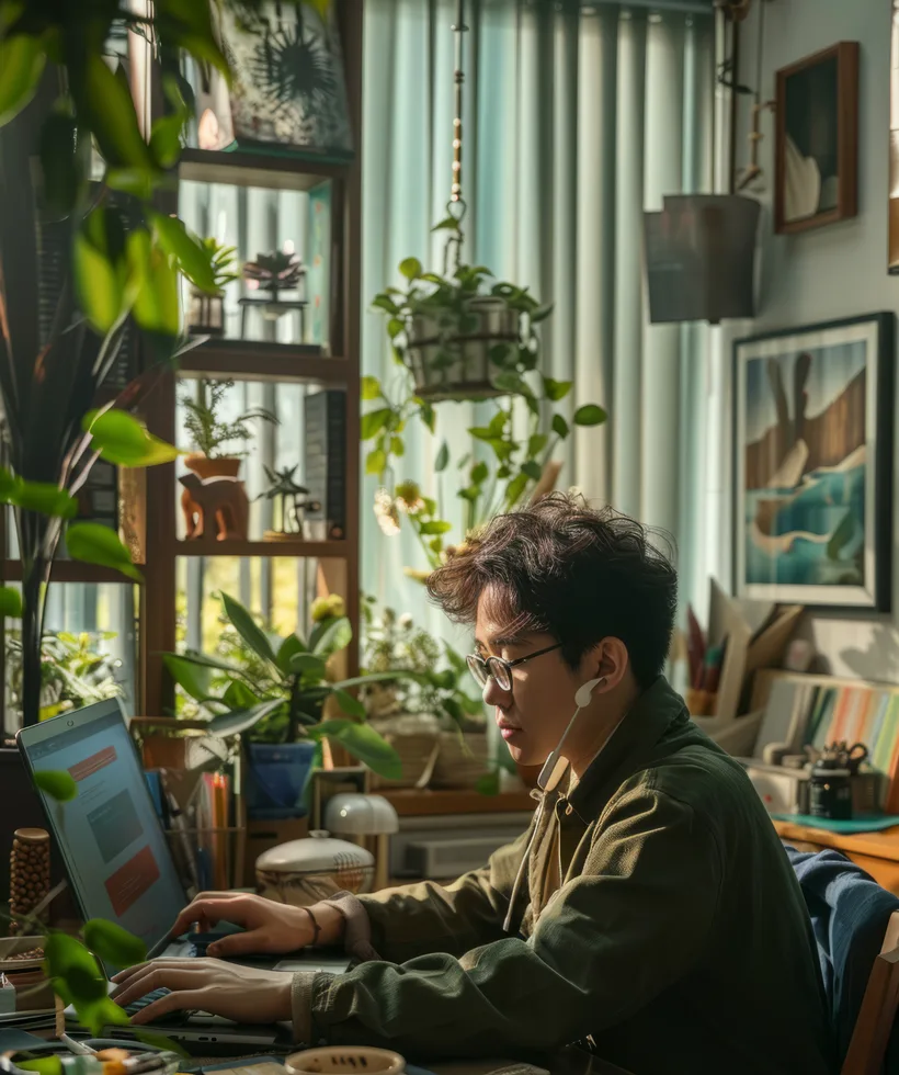 A KhanWork designer at work in the studio