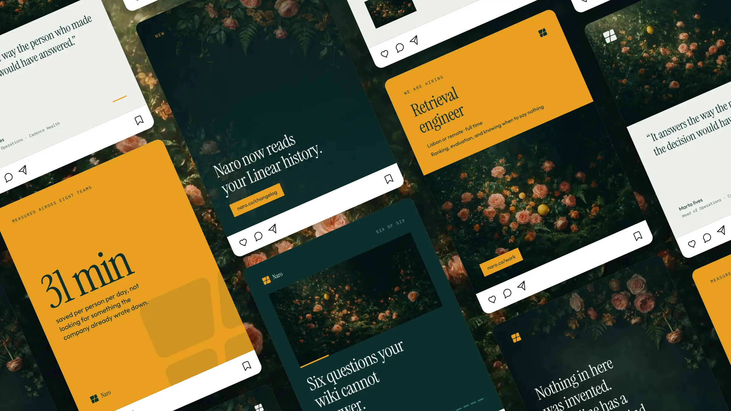 Naro: The feed, six posts deep